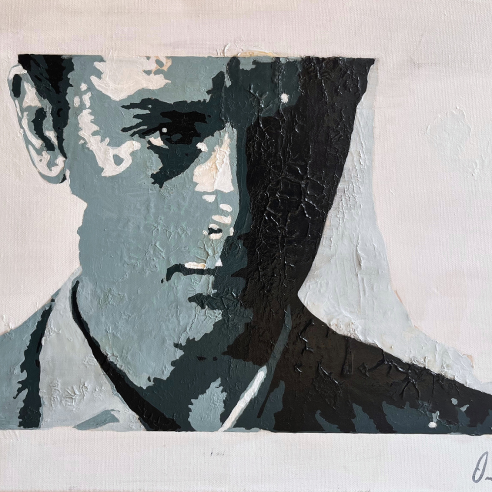 Alain me regarde 2022 Acrylique sur toile tendue 40 x 50 cm 800 euros