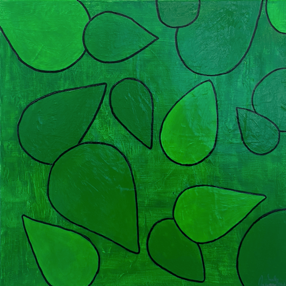 Spring leaves 2023 Acrylique sur toile tendue 40 x 40cm 350 euros